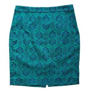 J. Crew Pencil Skirt Paisley Size 6